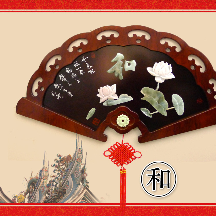 中式现代木雕挂件客厅装饰餐厅玉雕画挂画挂屏背景墙挂件玄光浮雕