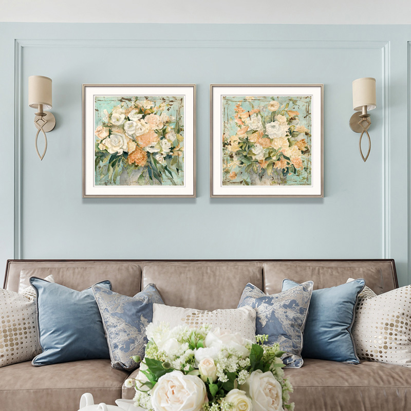 全球好画现代简美法式客厅沙发装饰画玄关餐厅卧室挂画复古花卉