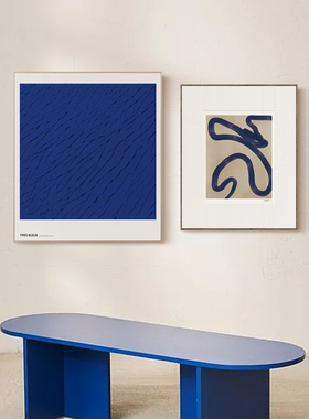 丘山生活 奶油风小众艺术装饰画 客厅餐厅挂画抽象组合画 蓝色挂