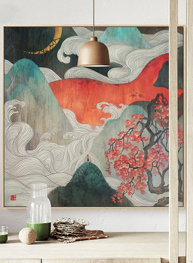 大鱼海棠×仟象映画日式挂画客厅餐厅墙面过道装饰画卧室玄关壁画