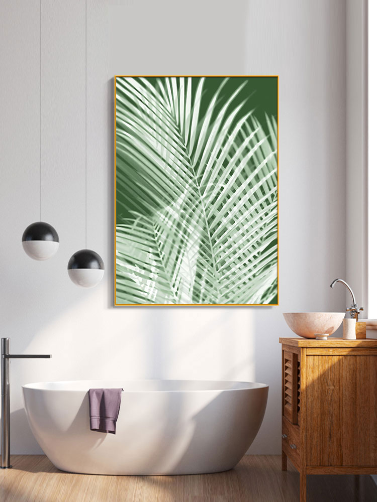 现代简约卫生间防水装饰画轻奢绿植浴室挂画客厅卧室墙画餐厅壁画