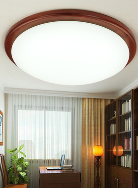 圆形实木中式吸顶灯 简约现代小客厅卧室楼梯 阳台过道灯餐厅灯具
