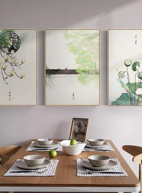 二十四节气餐厅装饰画新中式客厅沙发背景墙壁画国风民宿茶室挂画