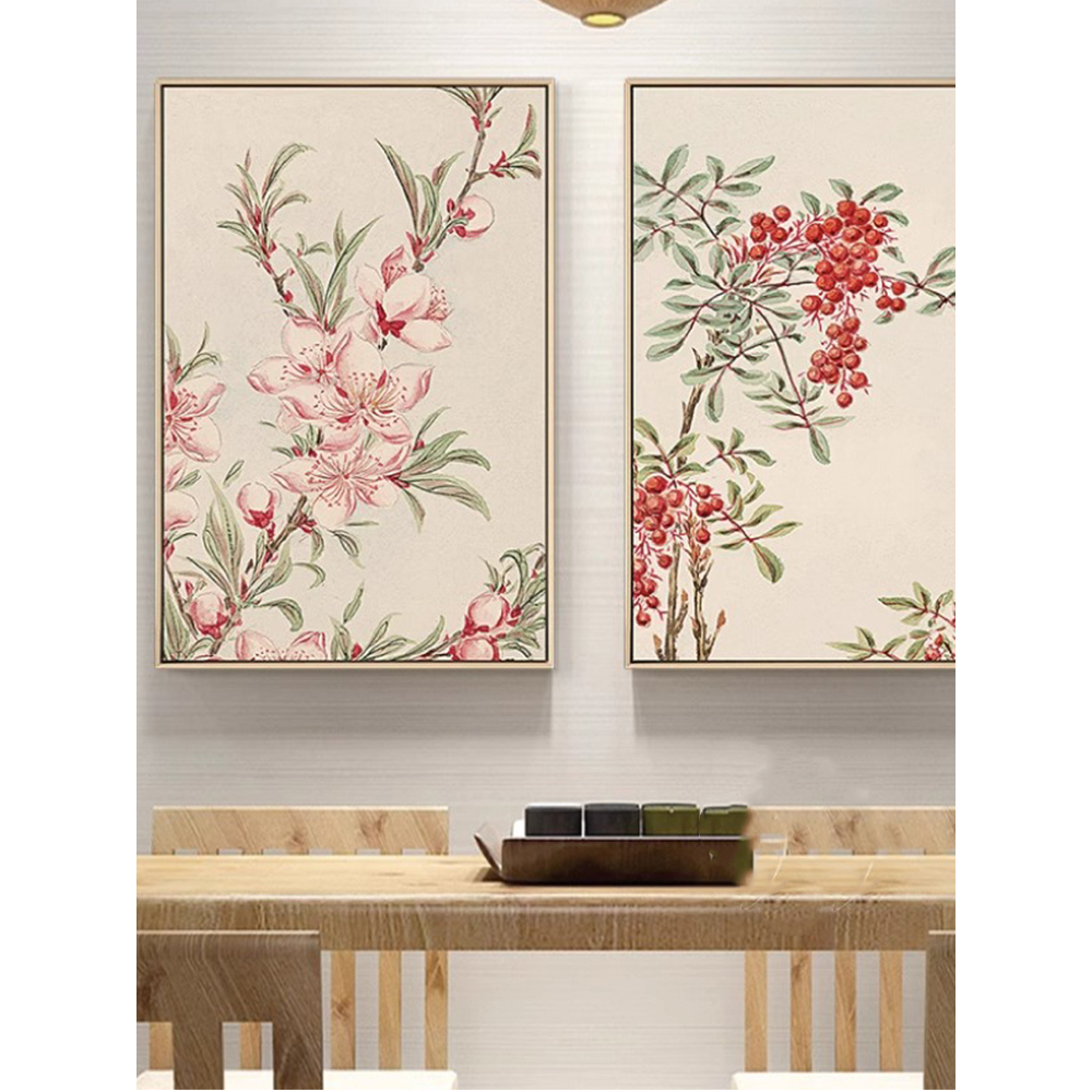 日式樱花卧室装饰画小众简约清新治愈客厅餐厅挂画和风榻榻米壁画
