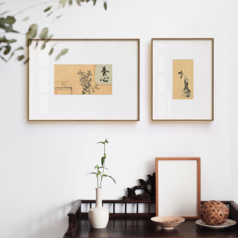 现代日式客厅组合装饰画新中式民宿茶室餐厅艺术挂画书房小众壁画