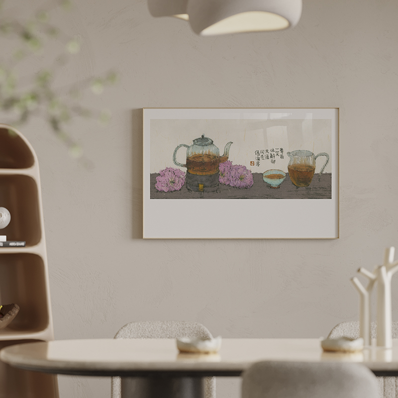 李知弥x仟象映画 新中式餐厅装饰画日式茶室桌面摆画客厅墙壁挂画