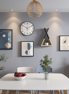 创意抽象餐厅装饰画现代简约饭厅钟表挂画客厅餐桌背景墙壁画组合