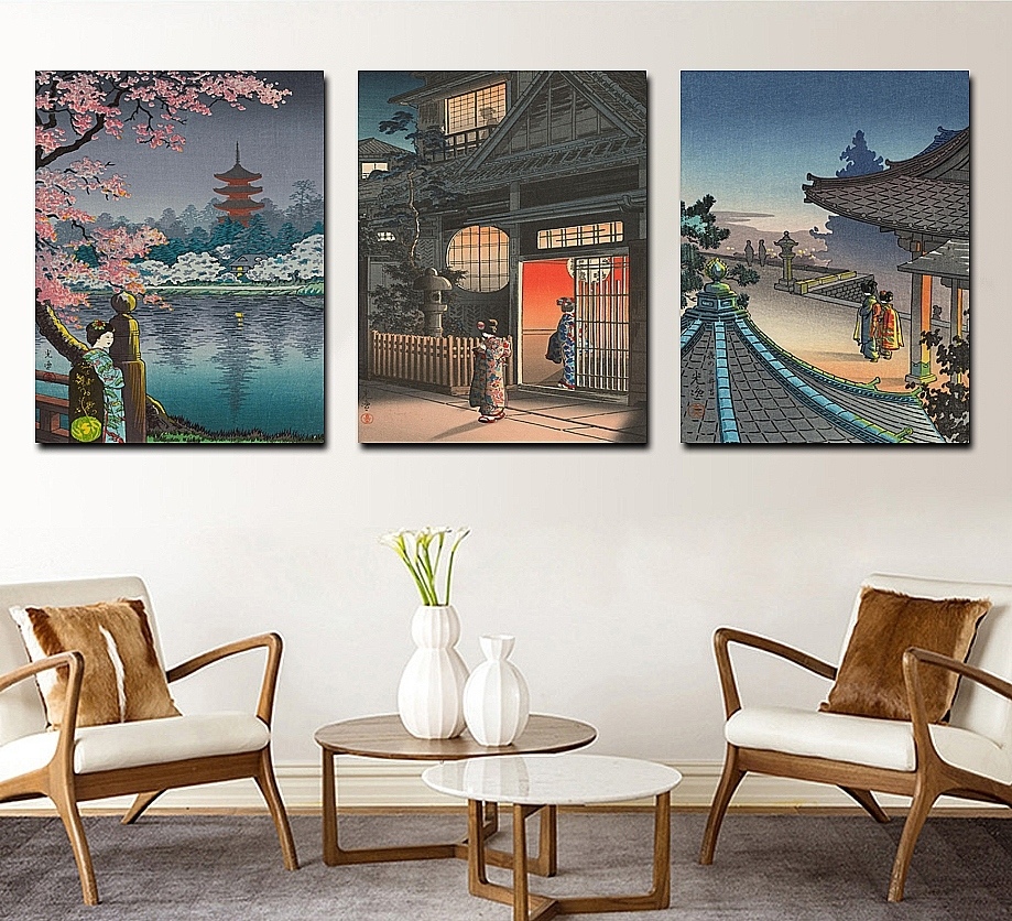 日本装饰画日式风格客厅卧室浮世绘风景壁挂料理店榻榻米餐厅挂画