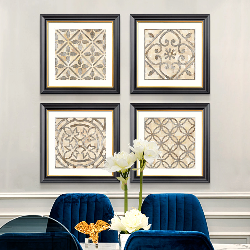 现代简约美式客厅装饰画创意抽象花纹沙发背景墙壁画餐厅卧室挂画