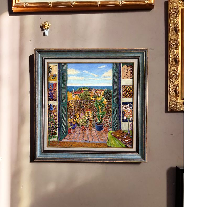 马蒂斯开着窗户现代抽象玄关客厅装饰画野兽派餐厅挂画油画墙壁画
