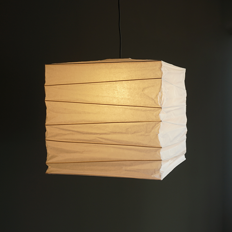野口勇方形纸灯笼和风日式侘寂风中古吊灯罩民宿客厅卧室餐厅灯具