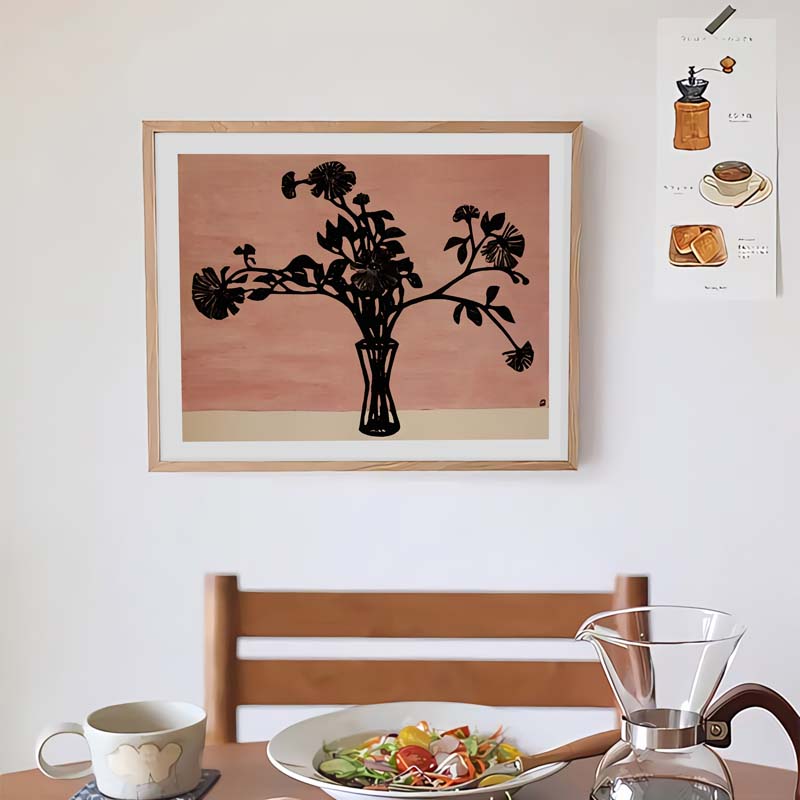 常玉花卉装饰画餐厅客厅实木电表箱遮挡画新中式文艺挂画