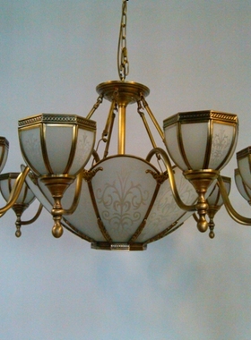 美式新中式别墅客厅餐厅卧室古典豪华欧式纯铜吸吊灯PC1160-15