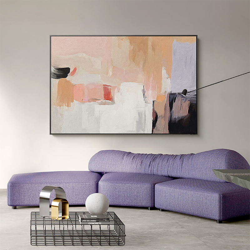 现代抽象装饰画 粉色ins客厅背景墙轻奢壁画简约餐厅卧室床头挂画