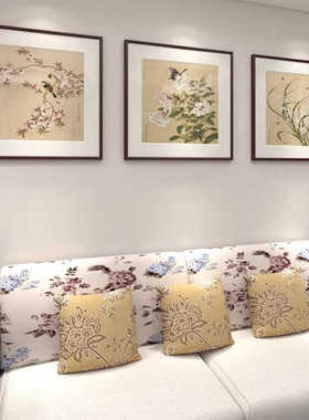 余稚花鸟国画新中式客厅装饰画餐厅挂画沙发背景墙牡丹荷花墙壁画