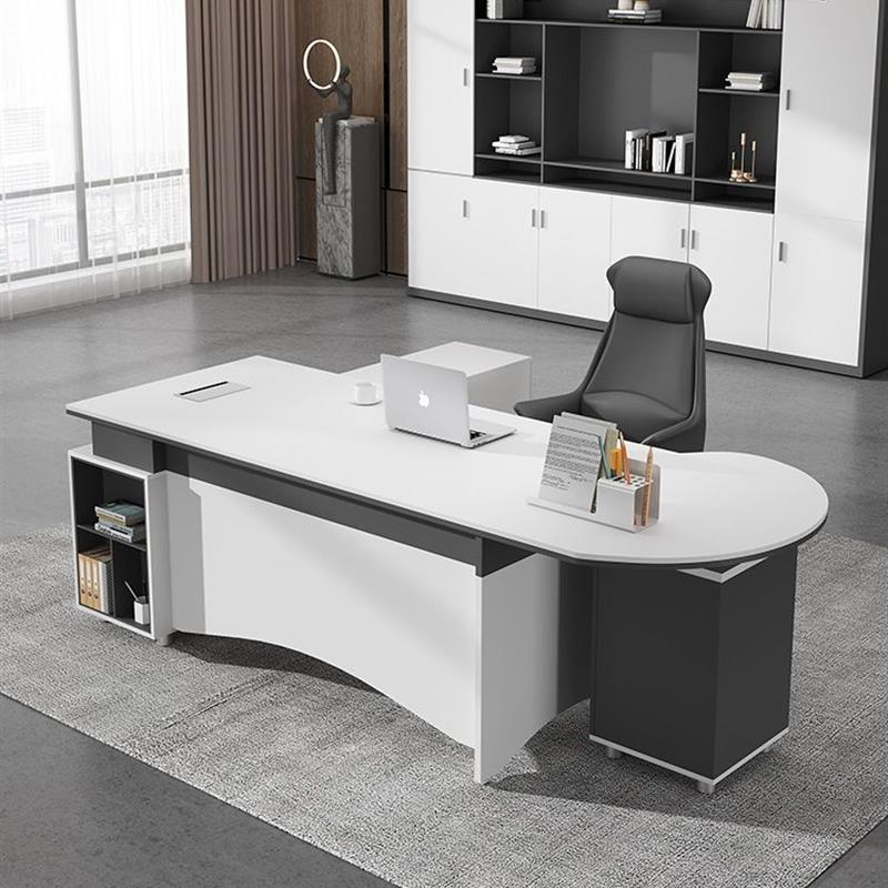现代老板桌办公桌椅组合简约办公室经理总裁桌单人白色大班台家具