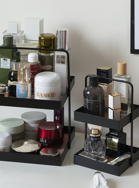 米子家居多层收纳架香水化妆品置物架护肤品创意桌面上浴室洗漱台