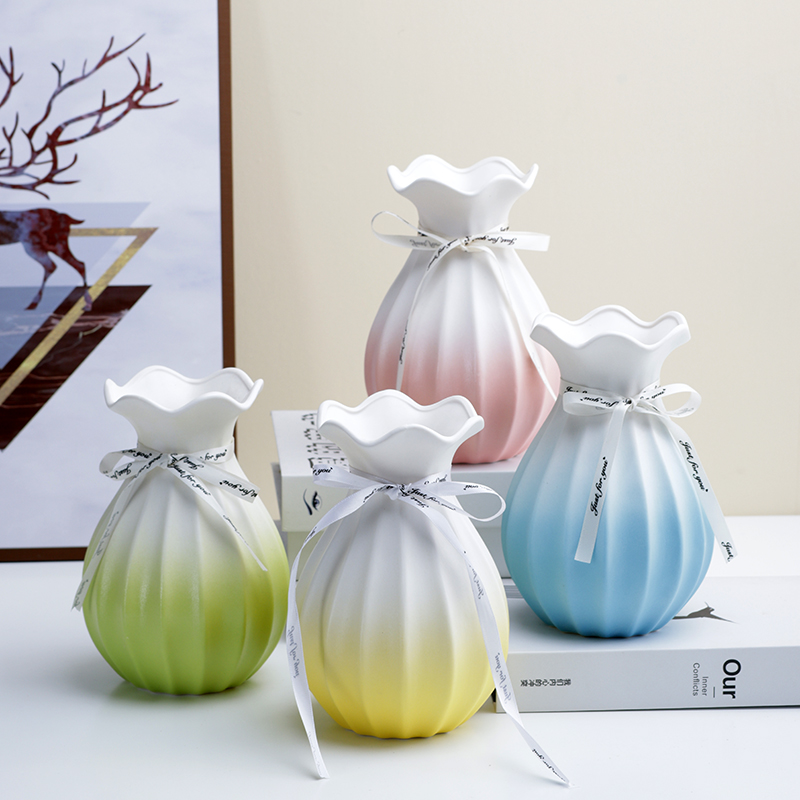 陶瓷花瓶插干花满天星创意水培绿萝百合花瓶摆件客厅插花家居装饰