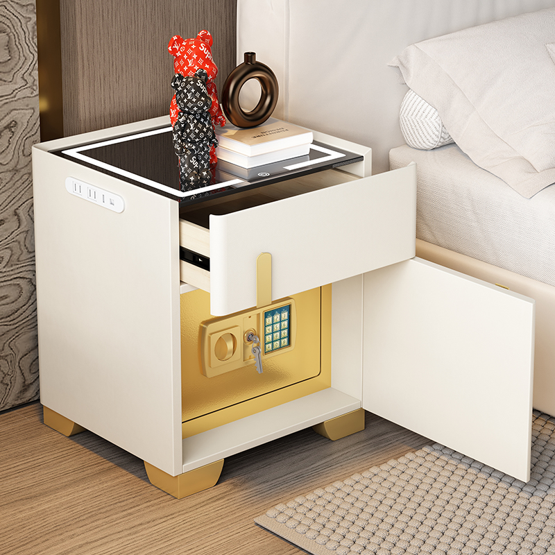 床头柜智能简约现代保险柜一体多功能无线充电卧室小收纳柜保险箱