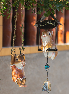 创意小兔子摆件民宿院子树上装饰幼儿园庭院花园户外阳台装饰挂件