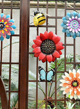 户外花园庭院花朵幼儿园阳台院子布置园艺墙面造景装饰花壁挂挂件