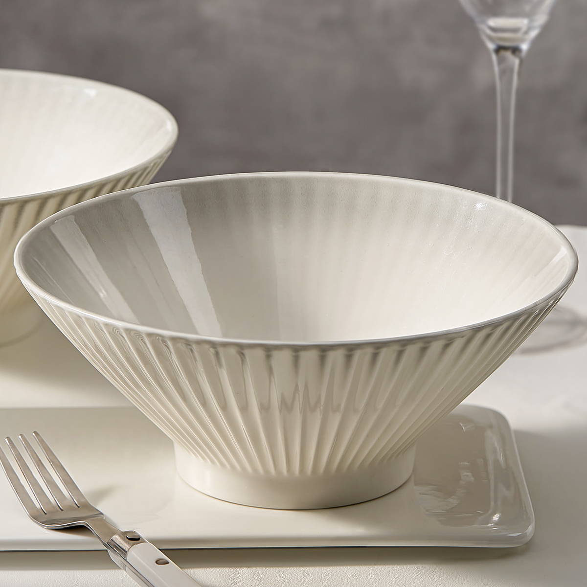 斗笠面碗家用2024新款釉下彩拉面碗高级感陶瓷吃面碗面条碗大汤碗