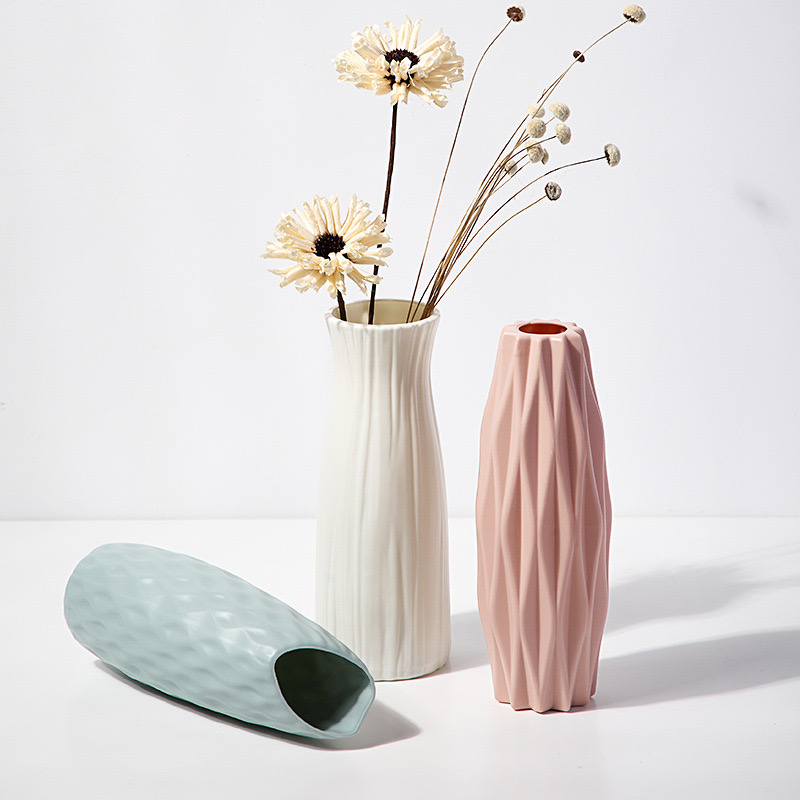 塑料小花瓶白色干花满天星创意水培绿萝花瓶摆件客厅插花家居装饰