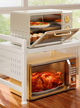 微波炉置物架子厨房烤箱专用台面分层置物支架双层多功能神器家用