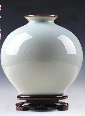 景德镇陶瓷花瓶摆件客厅插花中式家居装饰工艺品仿古官窑纯白瓷瓶