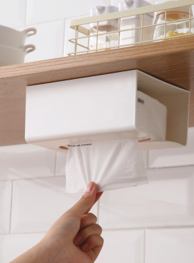 卫生间纸巾盒厕所抽纸盒家用客厅创意挂壁式厨房无痕免打孔收纳盒