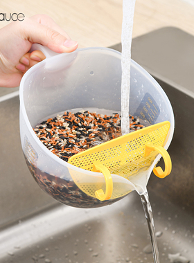 家用洗米筛淘米盆杯神器淘米篮漏勺沥水碗过滤网水瓢淘米器筛子