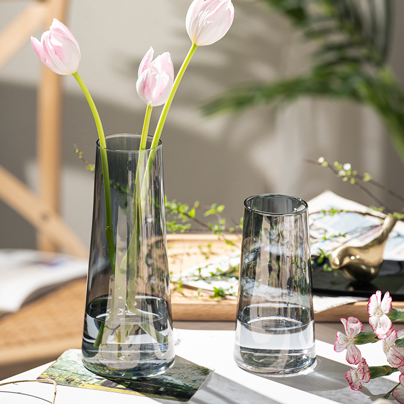 北欧简约ins 风网红透明水养玻璃花瓶轻奢创意迷你小摆件桌面装饰