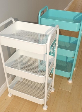小推车置物架落地厨房多层零食架子婴儿卧室卫生间移动收纳储物架