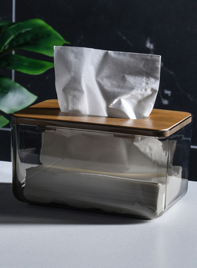 北欧创意纸巾盒家用客厅抽纸盒餐巾纸收纳盒ins风透明高档轻奢