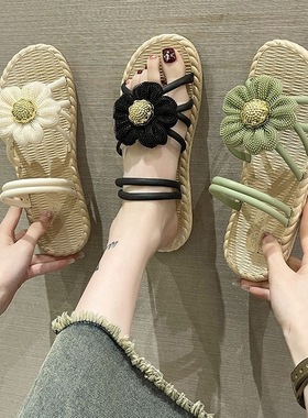 两穿凉鞋女时装新款低跟平底韩版家居日常罗马风塑料凉拖鞋两用夏