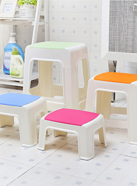 塑料凳子家用加厚客厅椅子浴室小板凳洗澡方凳儿童矮凳可叠放高凳