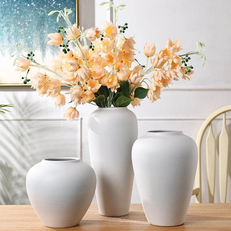 景德镇陶瓷花瓶摆件客厅插花新中式水养鲜花陶罐北欧家居装饰花器