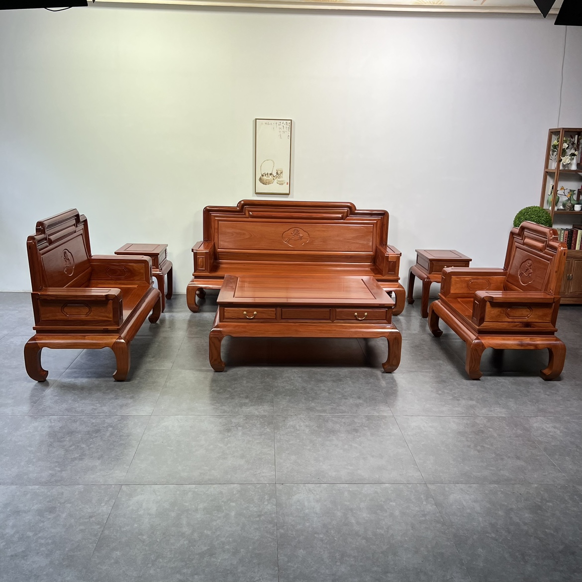 花梨国色天香沙发一二三六件套红木家具客厅成套沙发