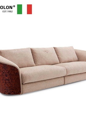 后现代轻奢客厅实木沙发布艺三人沙发意大利宾利沙发高端成套家具