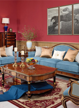 亚历山大家具欧式实木客厅沙发茶几英式新古典别墅大宅成套家具