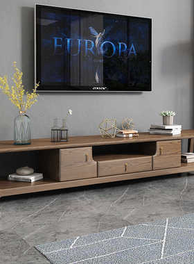 北欧实木电视柜茶几组合简约现代小户型白蜡木成套家具新中式地柜