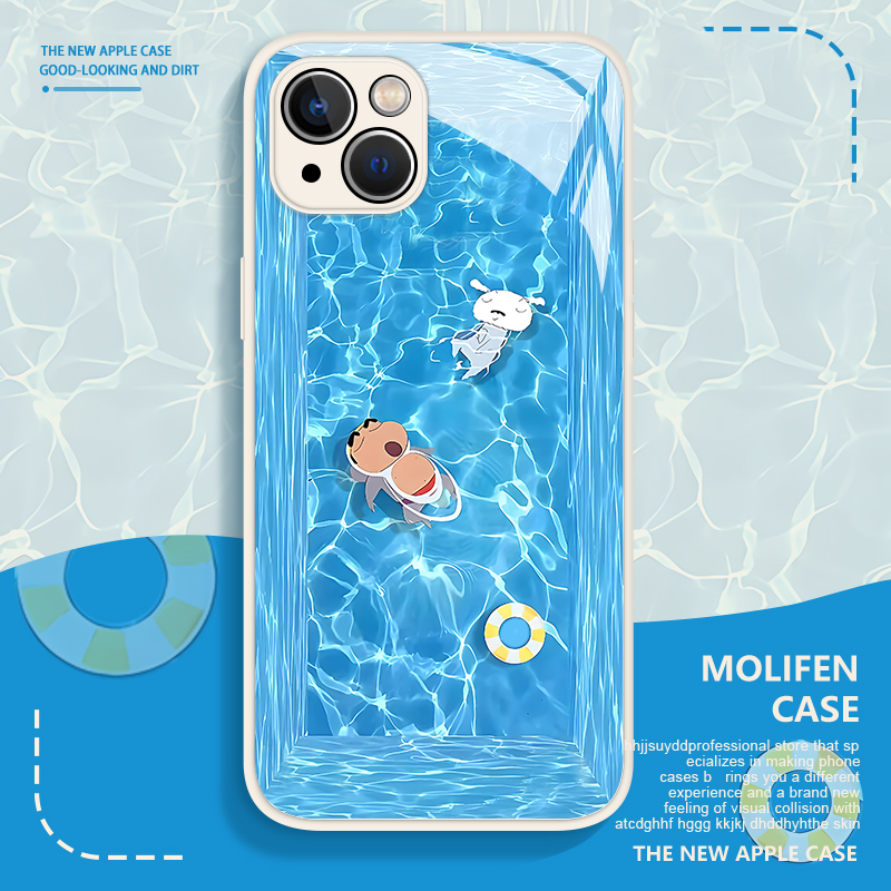 游泳小新手机壳适用于苹果15华为mate60蓝色p50适合夏天的iPhone14promax春天13小米12套11高级感40情侣nova
