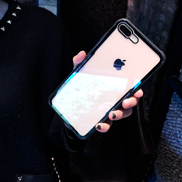 iPhoneXS MAX手机壳苹果8plus透明玻璃情侣男女新款高档潮牌7P/6S