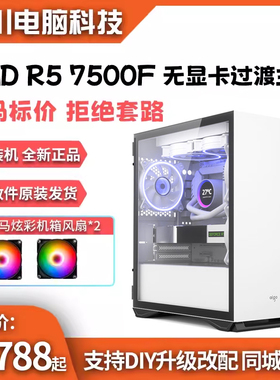 AMD锐龙R5 7500F/7600/5600G高配无显卡电脑主机DIY组装台式整机