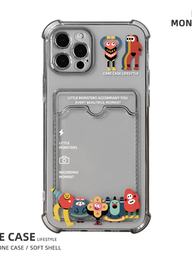 CARECASE 小怪兽原创照片卡套手机壳 简约设计百搭情侣拍立得适用苹果12手机壳iphone15 14pro xs max 13