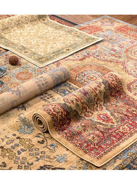 新品加厚仿羊绒地毯美式复古民族风客厅茶几毯摩洛哥卧室床边毯土