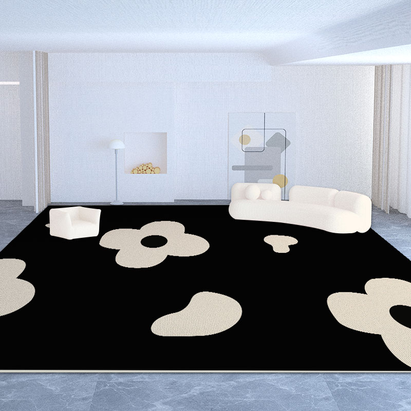 简约奶油风三防圈绒家用客厅地毯卧室沙发茶几床边毯高级大面积