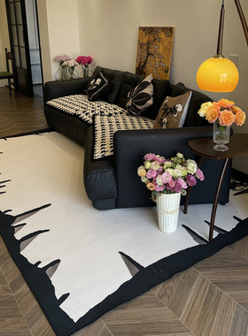 现代简约客厅地毯高级轻奢沙发茶几毯耐脏免洗家用防水卧室床边毯
