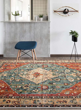 美式复古地毯客厅卧室床边毯波西米亚北欧民族风kilim地毯 茶几毯