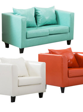 简约现代小户型单人沙发 双人三人组合皮质沙发 宾馆出租房沙发椅